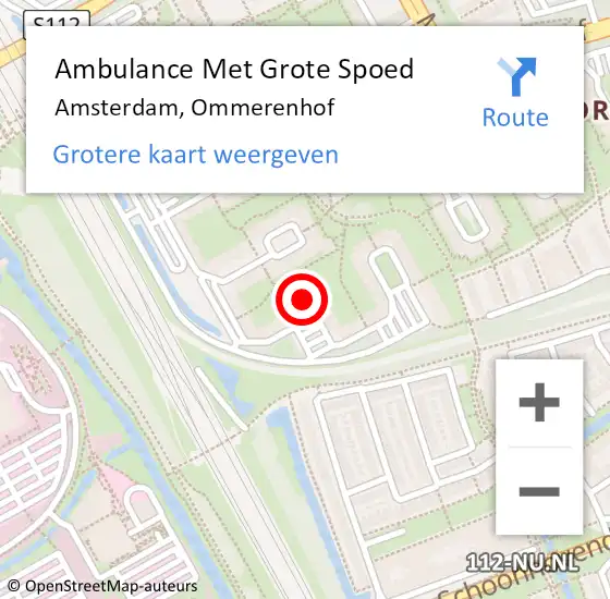 Locatie op kaart van de 112 melding: Ambulance Met Grote Spoed Naar Amsterdam-Zuidoost, Ommerenhof op 22 oktober 2022 20:24