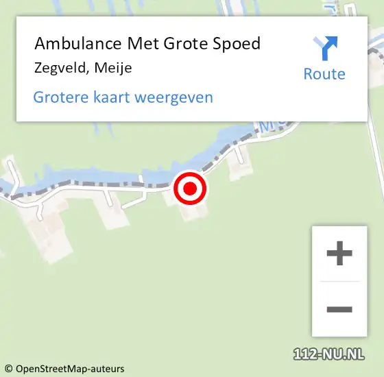 Locatie op kaart van de 112 melding: Ambulance Met Grote Spoed Naar Zegveld, Meije op 22 oktober 2022 20:45