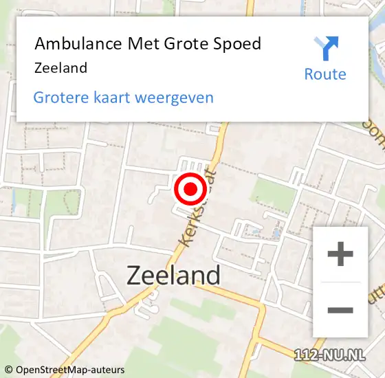 Locatie op kaart van de 112 melding: Ambulance Met Grote Spoed Naar Zeeland op 22 oktober 2022 21:08