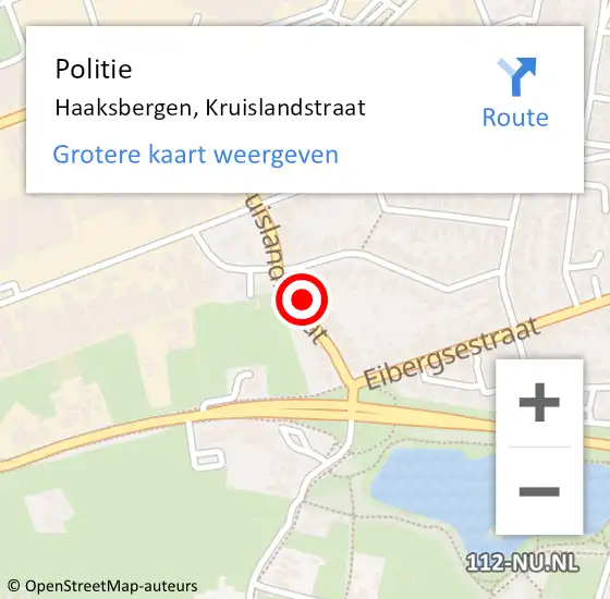 Locatie op kaart van de 112 melding: Politie Haaksbergen, Kruislandstraat op 22 oktober 2022 21:24