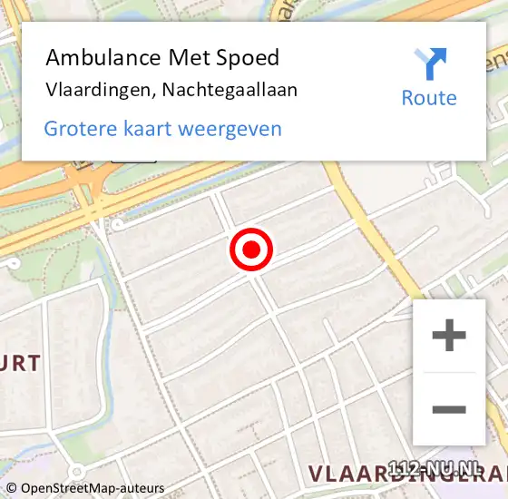 Locatie op kaart van de 112 melding: Ambulance Met Spoed Naar Vlaardingen, Nachtegaallaan op 22 oktober 2022 22:01