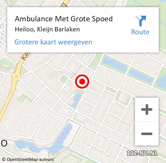 Locatie op kaart van de 112 melding: Ambulance Met Grote Spoed Naar Heiloo, Kleijn Barlaken op 23 oktober 2022 00:05