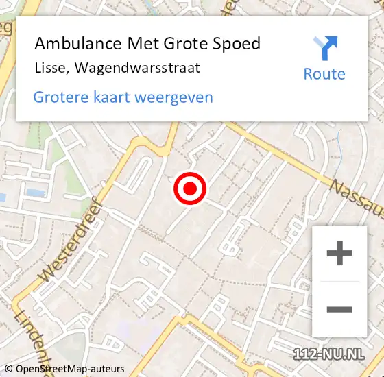 Locatie op kaart van de 112 melding: Ambulance Met Grote Spoed Naar Lisse, Wagendwarsstraat op 23 oktober 2022 00:07