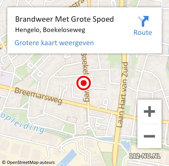 Locatie op kaart van de 112 melding: Brandweer Met Grote Spoed Naar Hengelo, Boekeloseweg op 23 oktober 2022 00:24