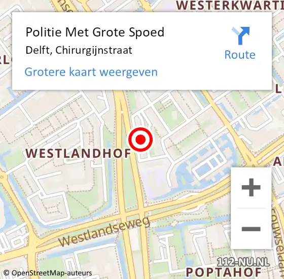 Locatie op kaart van de 112 melding: Politie Met Grote Spoed Naar Delft, Chirurgijnstraat op 23 oktober 2022 01:58