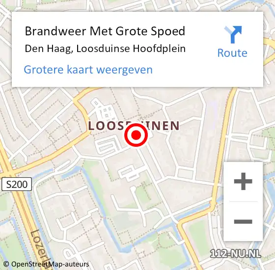 Locatie op kaart van de 112 melding: Brandweer Met Grote Spoed Naar Den Haag, Loosduinse Hoofdplein op 23 oktober 2022 02:18