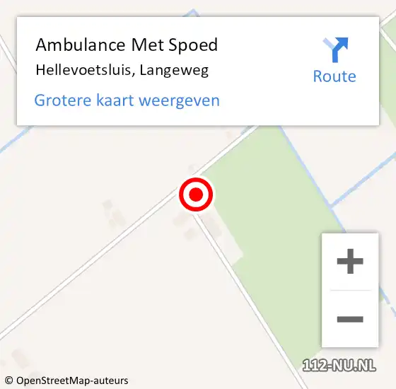 Locatie op kaart van de 112 melding: Ambulance Met Spoed Naar Hellevoetsluis, Langeweg op 23 oktober 2022 03:41