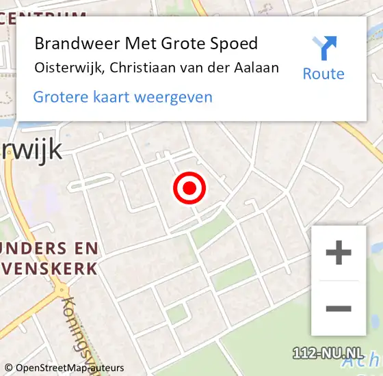 Locatie op kaart van de 112 melding: Brandweer Met Grote Spoed Naar Oisterwijk, Christiaan van der Aalaan op 23 oktober 2022 04:15