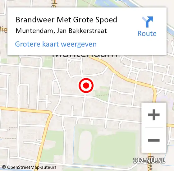 Locatie op kaart van de 112 melding: Brandweer Met Grote Spoed Naar Muntendam, Jan Bakkerstraat op 23 oktober 2022 04:36