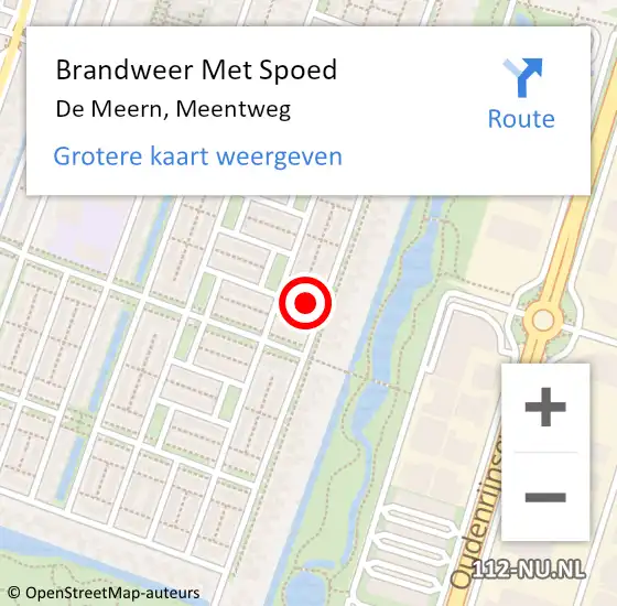 Locatie op kaart van de 112 melding: Brandweer Met Spoed Naar De Meern, Meentweg op 23 oktober 2022 04:48