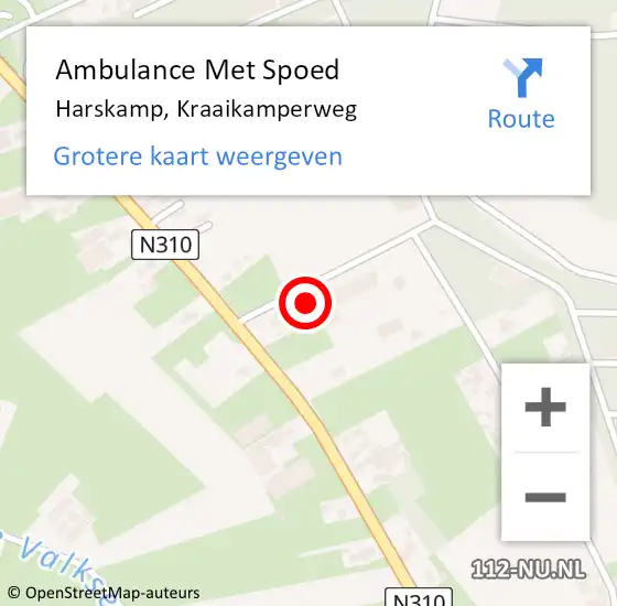 Locatie op kaart van de 112 melding: Ambulance Met Spoed Naar Harskamp, Kraaikamperweg op 23 oktober 2022 06:41