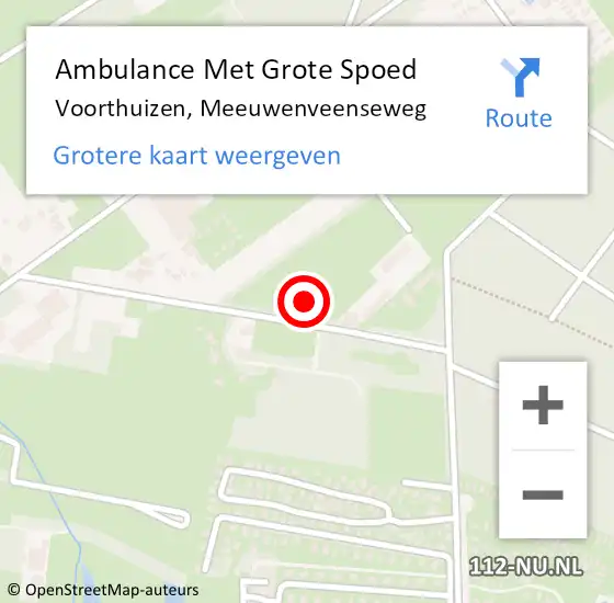 Locatie op kaart van de 112 melding: Ambulance Met Grote Spoed Naar Voorthuizen, Meeuwenveenseweg op 23 oktober 2022 07:13