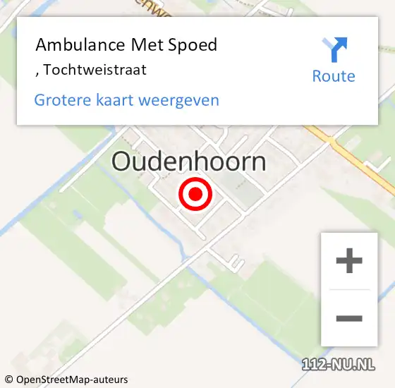Locatie op kaart van de 112 melding: Ambulance Met Spoed Naar Oudenhoorn, Tochtweistraat op 23 oktober 2022 08:04