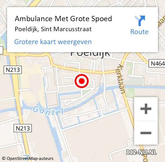 Locatie op kaart van de 112 melding: Ambulance Met Grote Spoed Naar Poeldijk, Sint Marcusstraat op 23 oktober 2022 09:13