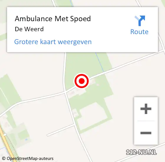 Locatie op kaart van de 112 melding: Ambulance Met Spoed Naar De Weerd op 2 augustus 2014 13:39