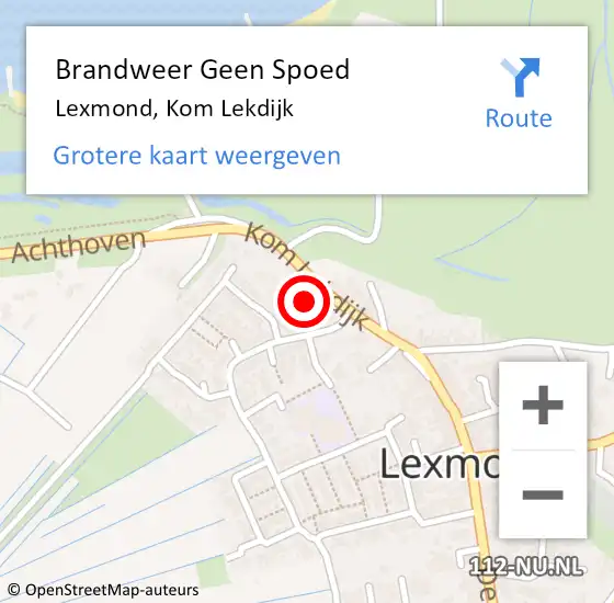 Locatie op kaart van de 112 melding: Brandweer Geen Spoed Naar Lexmond, Kom Lekdijk op 23 oktober 2022 09:27