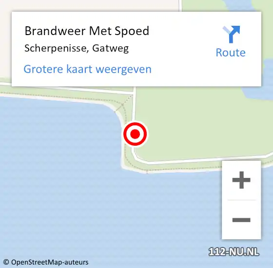 Locatie op kaart van de 112 melding: Brandweer Met Spoed Naar Scherpenisse, Gatweg op 23 oktober 2022 09:29