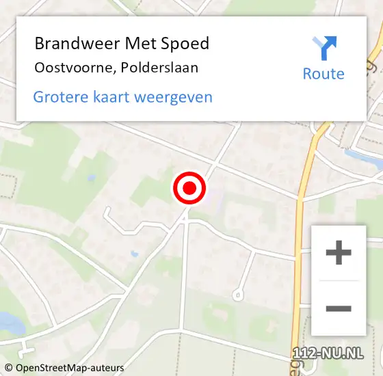 Locatie op kaart van de 112 melding: Brandweer Met Spoed Naar Oostvoorne, Polderslaan op 23 oktober 2022 09:59