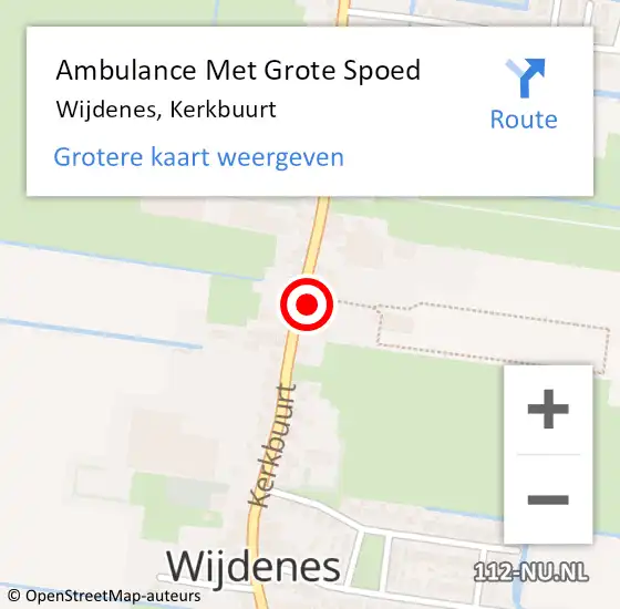 Locatie op kaart van de 112 melding: Ambulance Met Grote Spoed Naar Wijdenes, Kerkbuurt op 23 oktober 2022 10:14