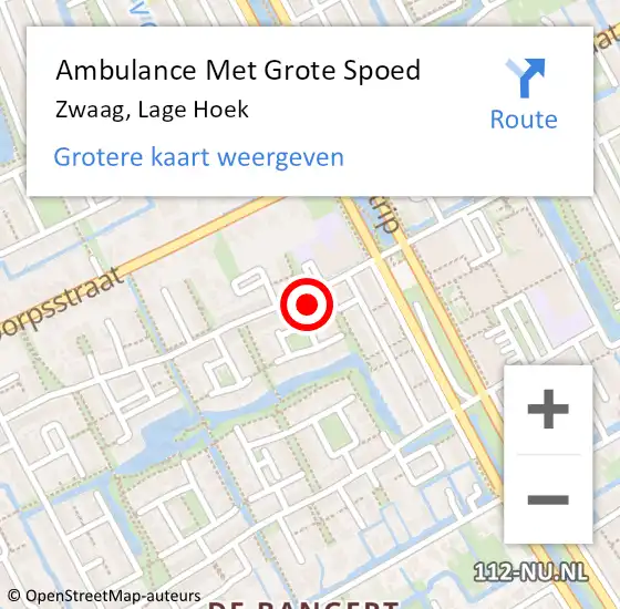 Locatie op kaart van de 112 melding: Ambulance Met Grote Spoed Naar Zwaag, Lage Hoek op 23 oktober 2022 10:52