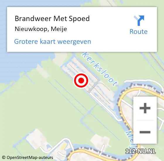 Locatie op kaart van de 112 melding: Brandweer Met Spoed Naar Nieuwkoop, Meije op 23 oktober 2022 12:07