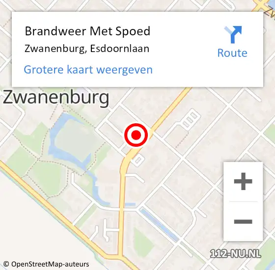 Locatie op kaart van de 112 melding: Brandweer Met Spoed Naar Zwanenburg, Esdoornlaan op 23 oktober 2022 13:33