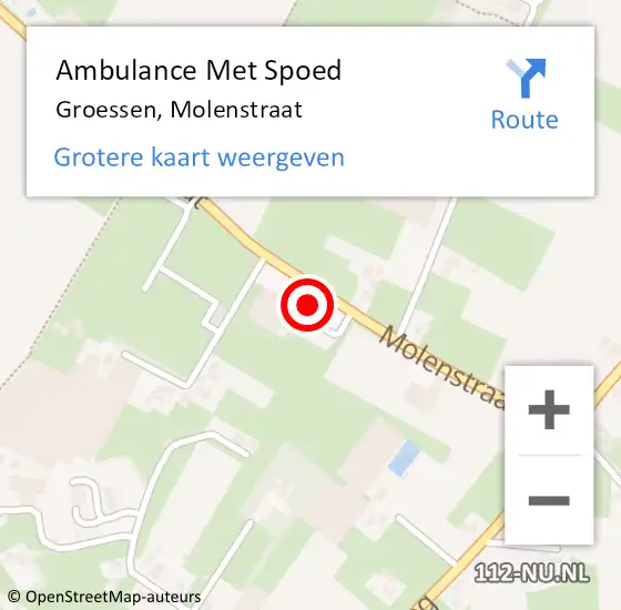 Locatie op kaart van de 112 melding: Ambulance Met Spoed Naar Groessen, Molenstraat op 23 oktober 2022 13:46