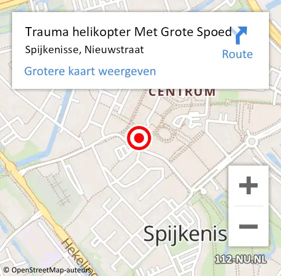 Locatie op kaart van de 112 melding: Trauma helikopter Met Grote Spoed Naar Spijkenisse, Nieuwstraat op 23 oktober 2022 14:54