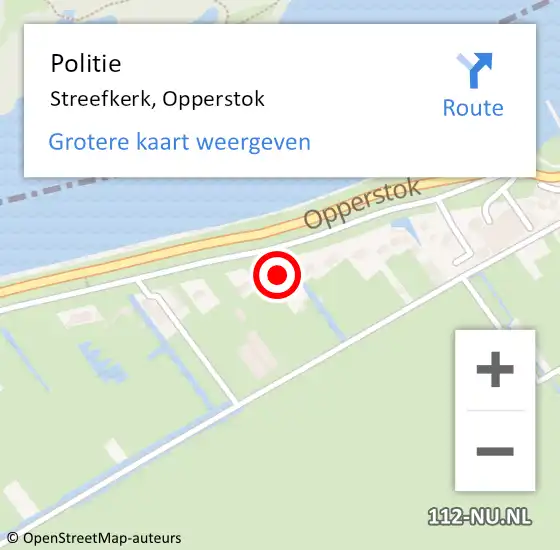 Locatie op kaart van de 112 melding: Politie Streefkerk, Opperstok op 23 oktober 2022 15:36
