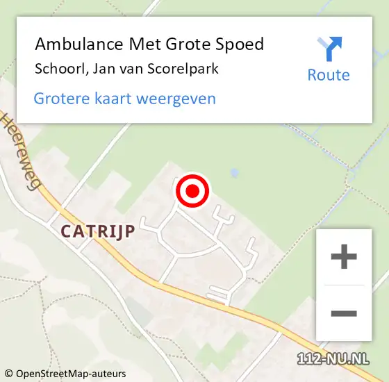 Locatie op kaart van de 112 melding: Ambulance Met Grote Spoed Naar Schoorl, Jan van Scorelpark op 23 oktober 2022 16:01