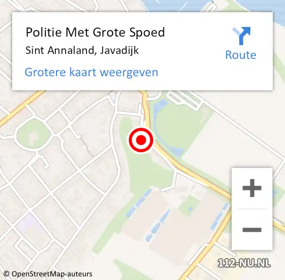 Locatie op kaart van de 112 melding: Politie Met Grote Spoed Naar Sint Annaland, Javadijk op 23 oktober 2022 16:03