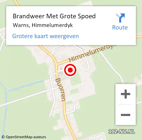 Locatie op kaart van de 112 melding: Brandweer Met Grote Spoed Naar Warns, Himmelumerdyk op 23 oktober 2022 16:57