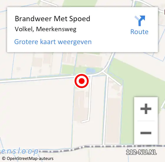 Locatie op kaart van de 112 melding: Brandweer Met Spoed Naar Volkel, Meerkensweg op 23 oktober 2022 17:02