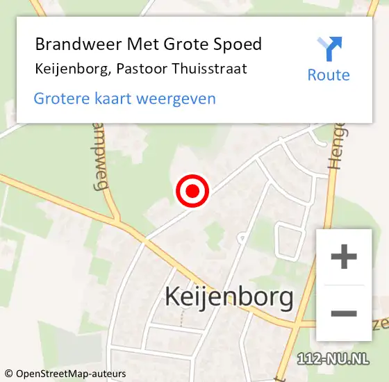 Locatie op kaart van de 112 melding: Brandweer Met Grote Spoed Naar Keijenborg, Pastoor Thuisstraat op 23 oktober 2022 17:13