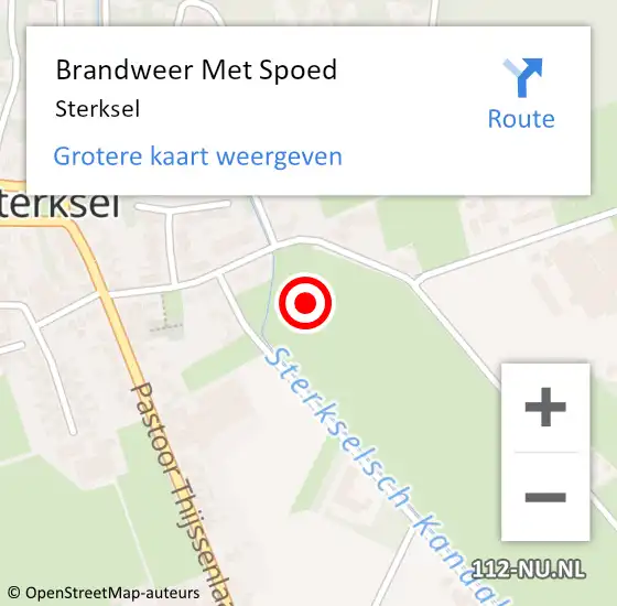 Locatie op kaart van de 112 melding: Brandweer Met Spoed Naar Sterksel op 23 oktober 2022 17:39