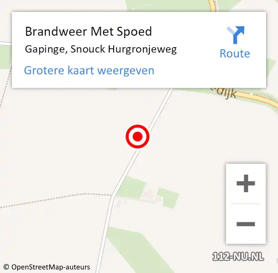 Locatie op kaart van de 112 melding: Brandweer Met Spoed Naar Gapinge, Snouck Hurgronjeweg op 23 oktober 2022 18:38