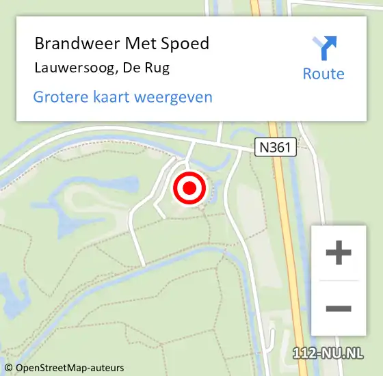 Locatie op kaart van de 112 melding: Brandweer Met Spoed Naar Lauwersoog, De Rug op 2 augustus 2014 14:42