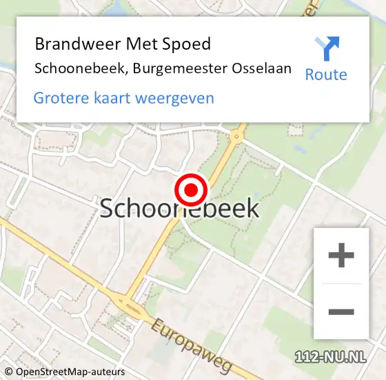 Locatie op kaart van de 112 melding: Brandweer Met Spoed Naar Schoonebeek, Burgemeester Osselaan op 23 oktober 2022 18:53
