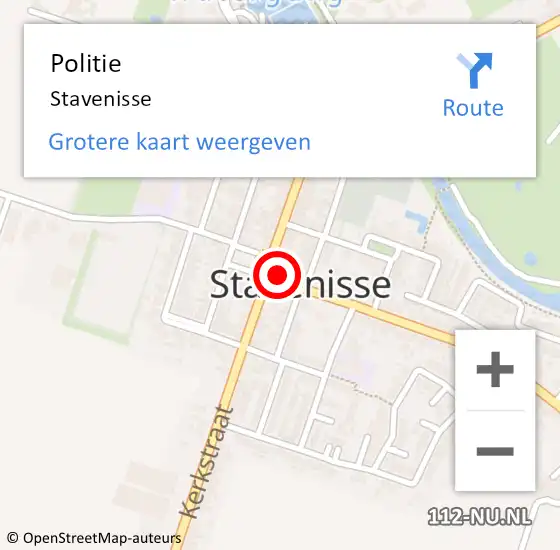 Locatie op kaart van de 112 melding: Politie Stavenisse op 23 oktober 2022 19:10