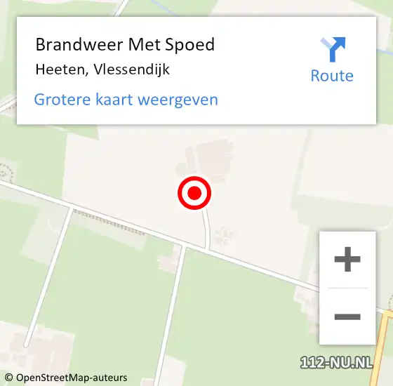 Locatie op kaart van de 112 melding: Brandweer Met Spoed Naar Heeten, Vlessendijk op 23 oktober 2022 21:59