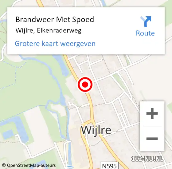 Locatie op kaart van de 112 melding: Brandweer Met Spoed Naar Wijlre, Elkenraderweg op 23 oktober 2022 22:02