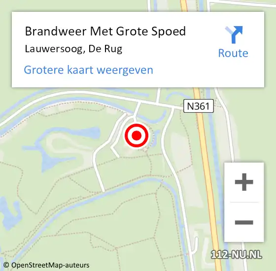 Locatie op kaart van de 112 melding: Brandweer Met Grote Spoed Naar Lauwersoog, De Rug op 2 augustus 2014 15:03