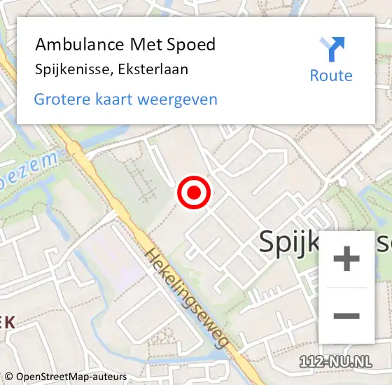 Locatie op kaart van de 112 melding: Ambulance Met Spoed Naar Spijkenisse, Eksterlaan op 23 oktober 2022 23:08