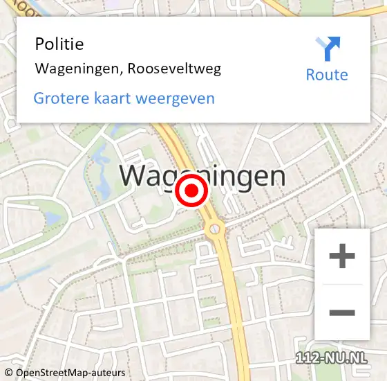 Locatie op kaart van de 112 melding: Politie Wageningen, Rooseveltweg op 10 oktober 2013 11:04