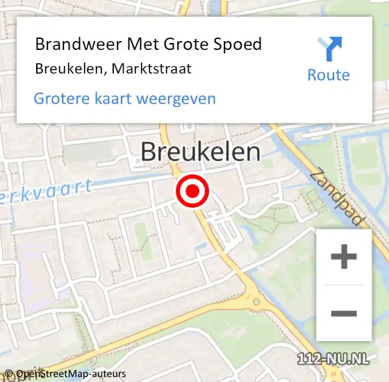 Locatie op kaart van de 112 melding: Brandweer Met Grote Spoed Naar Breukelen, Marktstraat op 24 oktober 2022 01:27