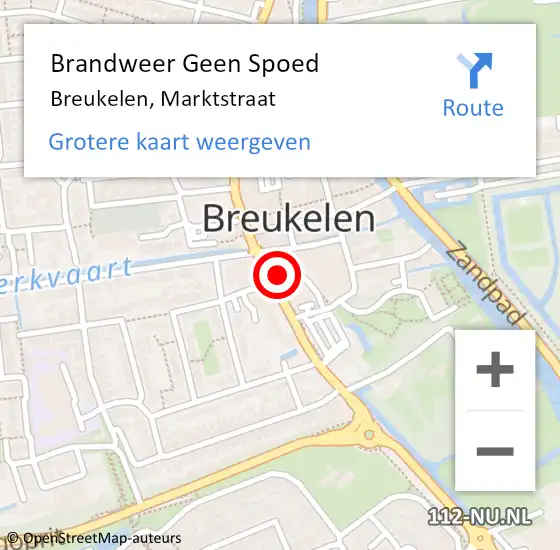 Locatie op kaart van de 112 melding: Brandweer Geen Spoed Naar Breukelen, Marktstraat op 24 oktober 2022 01:33