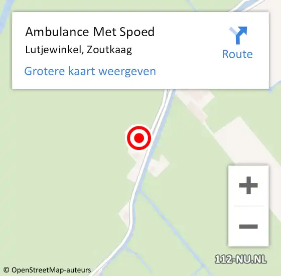 Locatie op kaart van de 112 melding: Ambulance Met Spoed Naar Lutjewinkel, Zoutkaag op 24 oktober 2022 02:33