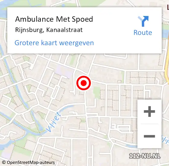 Locatie op kaart van de 112 melding: Ambulance Met Spoed Naar Rijnsburg, Kanaalstraat op 24 oktober 2022 03:13