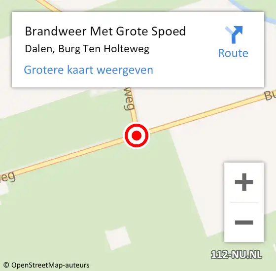 Locatie op kaart van de 112 melding: Brandweer Met Grote Spoed Naar Dalen, Burg Ten Holteweg op 2 augustus 2014 15:18