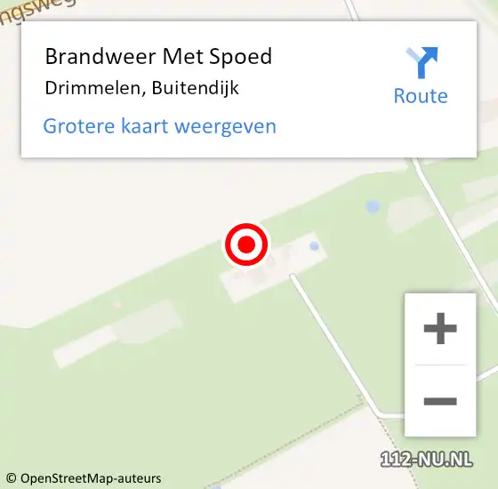 Locatie op kaart van de 112 melding: Brandweer Met Spoed Naar Drimmelen, Buitendijk op 24 oktober 2022 05:44